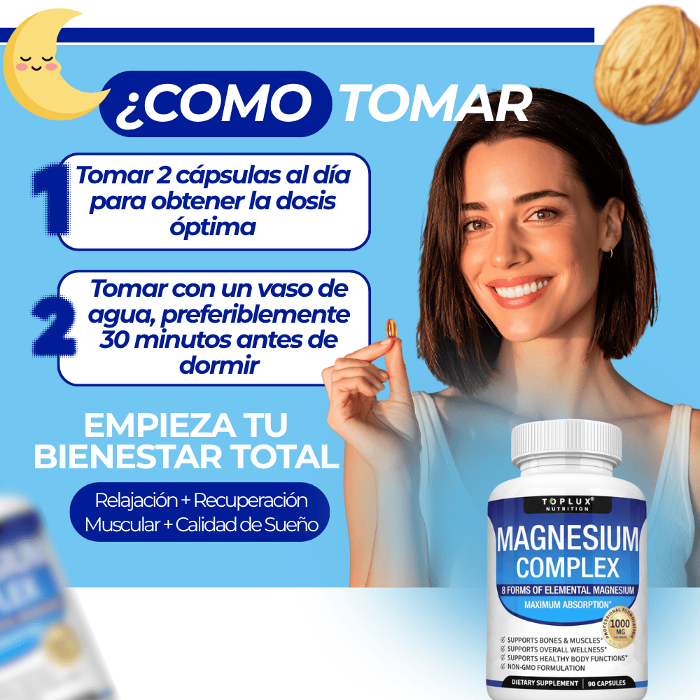 Magnesium Complex Toplux Nutrition Importado™ (8 en 1) - Obsequio Gratis ✅